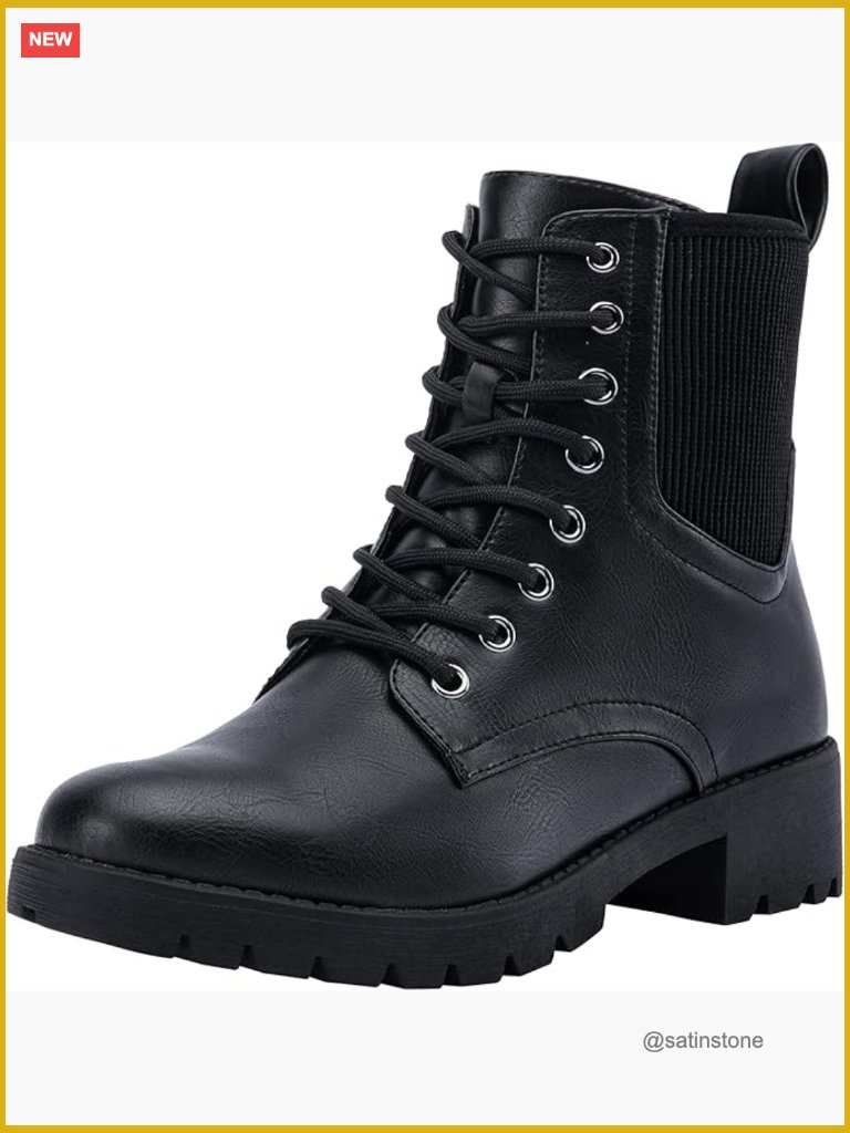 Faux Leather Ankle Boots With Inside Zipper & Memory Foam Insole